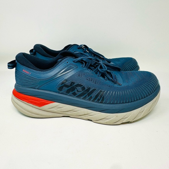 Hoka One One Bondi 7 Men’s Sneakers Size 11.5 WIDE Dark Blue Grey - Picture 9 of 12